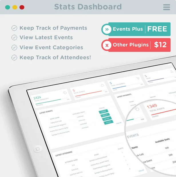 wordpress event dashboard